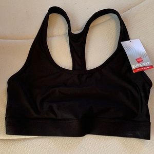 Black racer back sports bra
